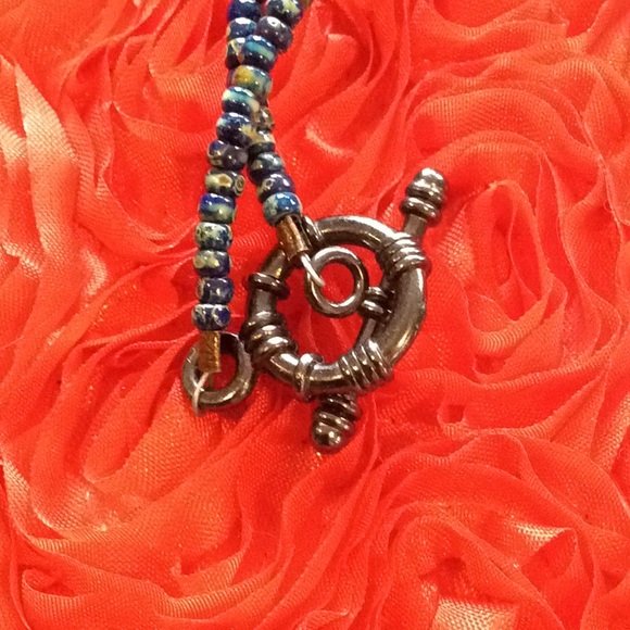 Handmade reversible Beaded quilt necklace - Picture 4 of 8